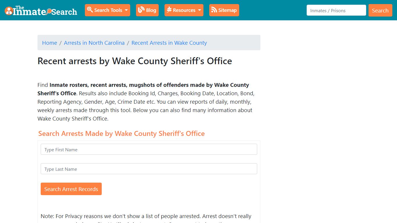 Recent arrests by Wake County Sheriff's Office | Mugshots, Rosters ...